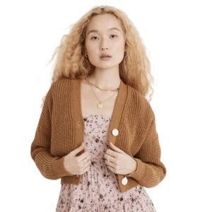 Madewell Brown Ribbed Cardigan Sweater